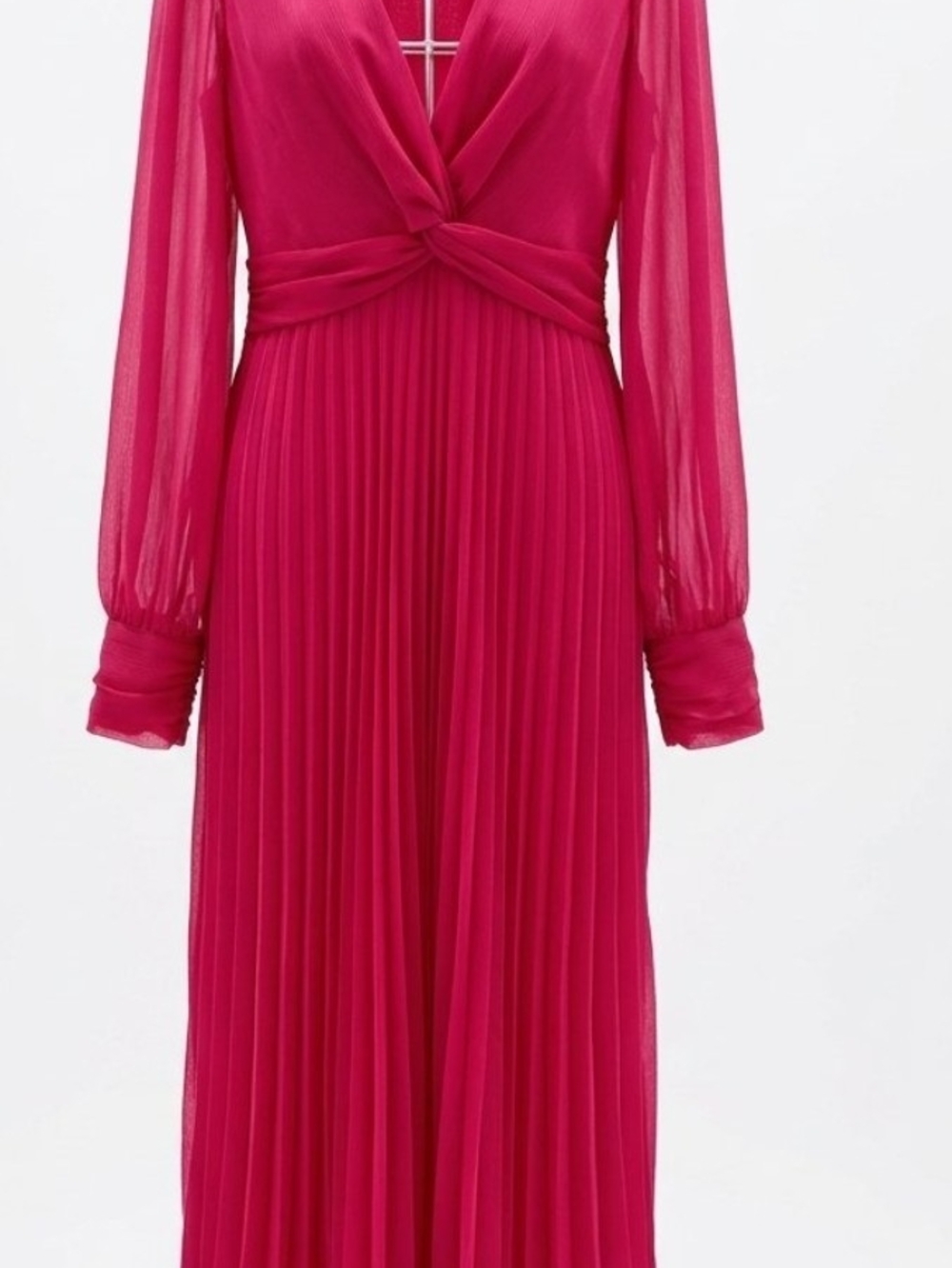 Wedding Guest Party Ready
ZARA Pleated Twist Front Midi Dress Fuchsia Dress